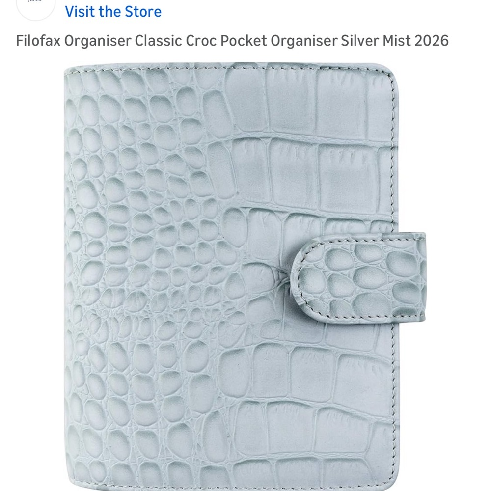 filoFAX Croc Pocket Organizer in Silver